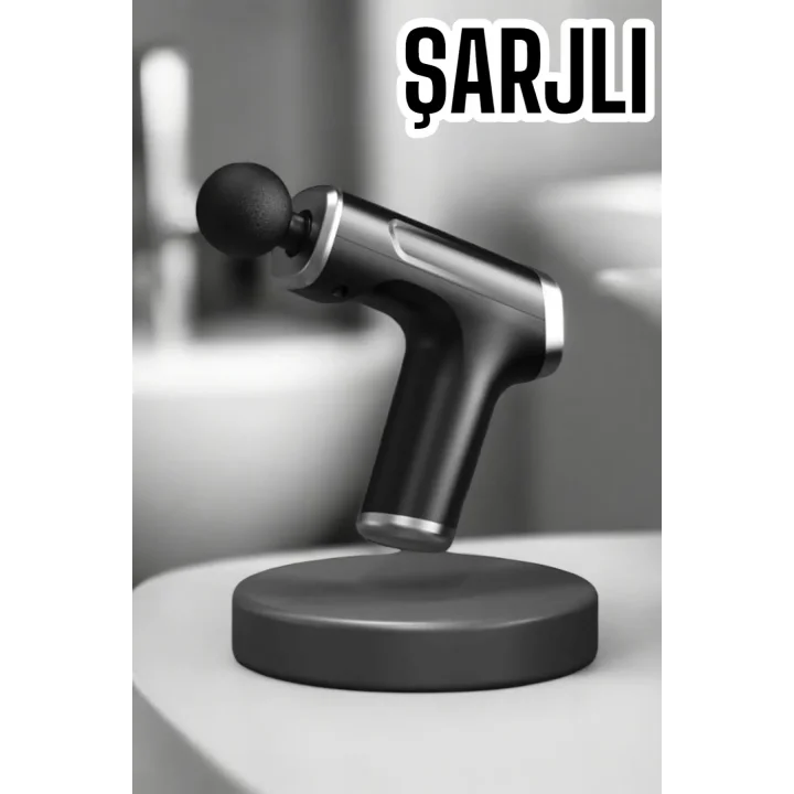 Mey İthalat® 4 Başlıklı Darbeli Şarjlı Masaj Aleti Tabancası Kablosuz