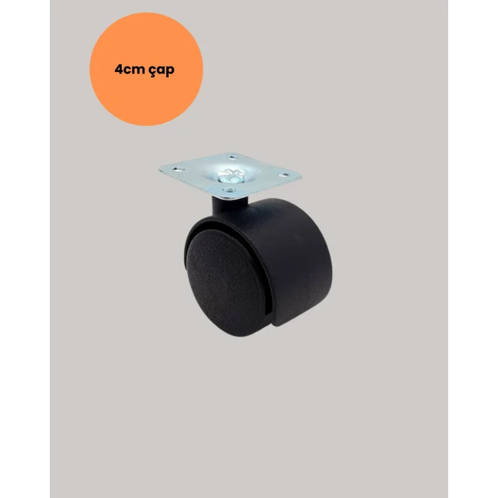 Mey İthalat® 4 cm Kilitsiz Tekerlek Ayak Seti Zemin Koruyucu