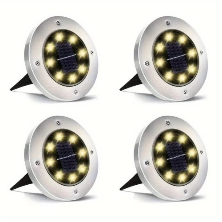 Mey İthalat® 4lü Solar Panelli Kazıklı Bahçe Aydınlatması