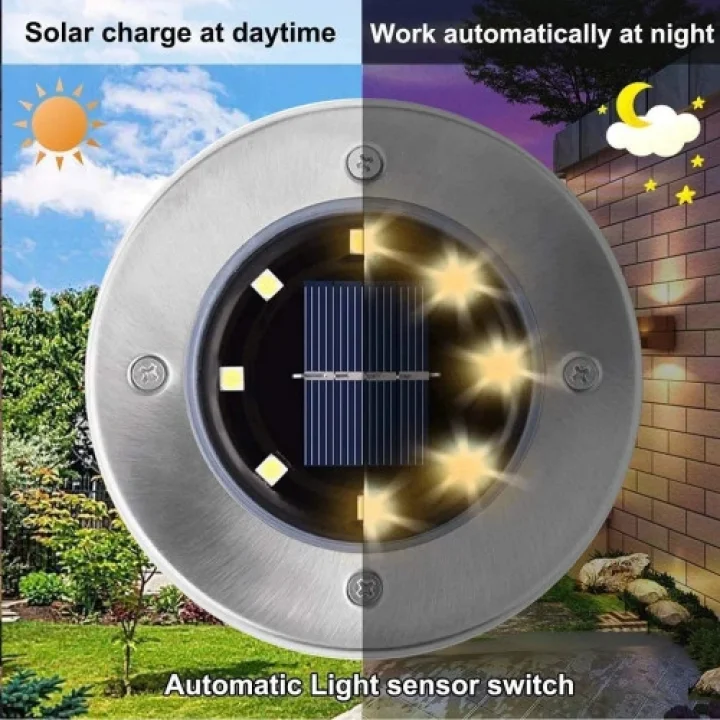 Mey İthalat® 4lü Solar Panelli Kazıklı Bahçe Aydınlatması