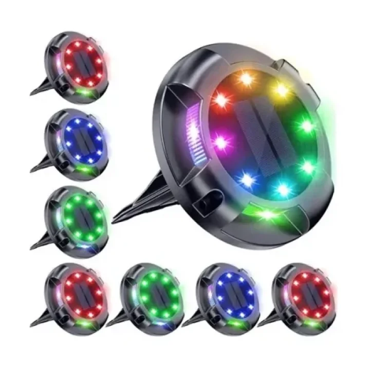 Mey İthalat® 4lü Solar Panelli Kazıklı RGB Zemin LED (Güneş Enerjili)