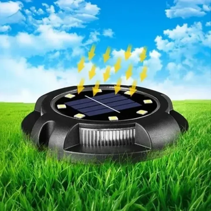 Mey İthalat® 4lü Solar Panelli Kazıklı RGB Zemin LED (Güneş Enerjili)