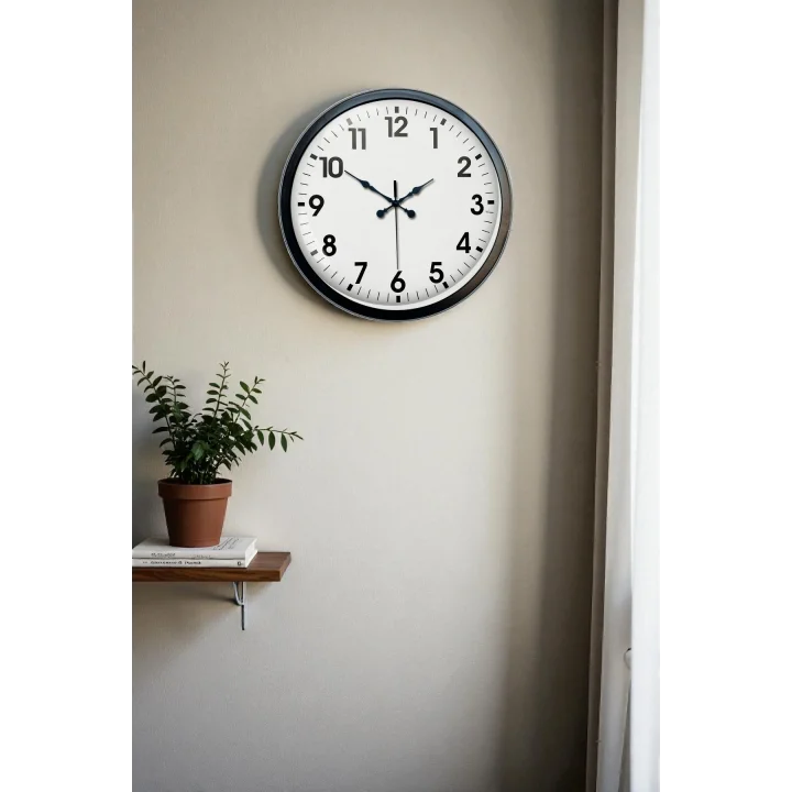 Mey İthalat® 40 cm Siyah Metal Standart Duvar Saati