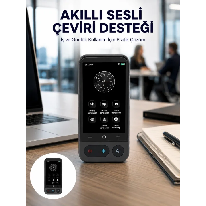 Mey İthalat® 4.0 İnç Dokunmatik Ekranlı Akıllı Çeviri Cihazı Yeni Nesil