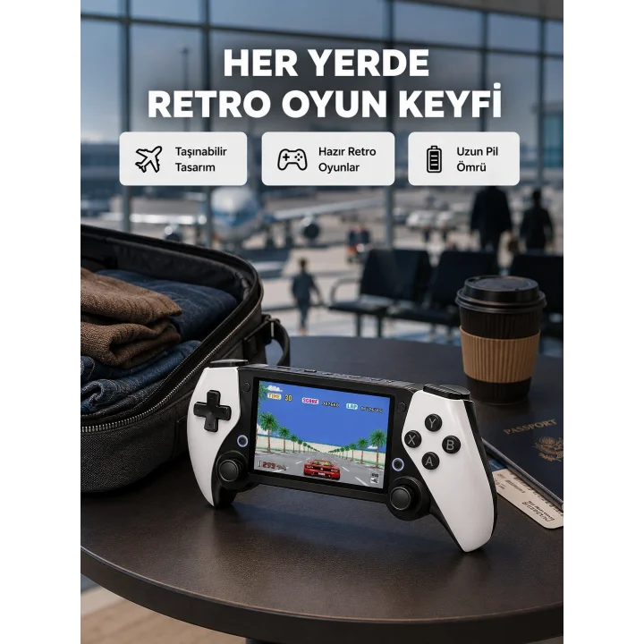 Mey İthalat® 4.3 İnç Ekranlı Retro Oyun Konsolu – 64 GB Hafızalı, Şarjlı ve Multimedya Destekli