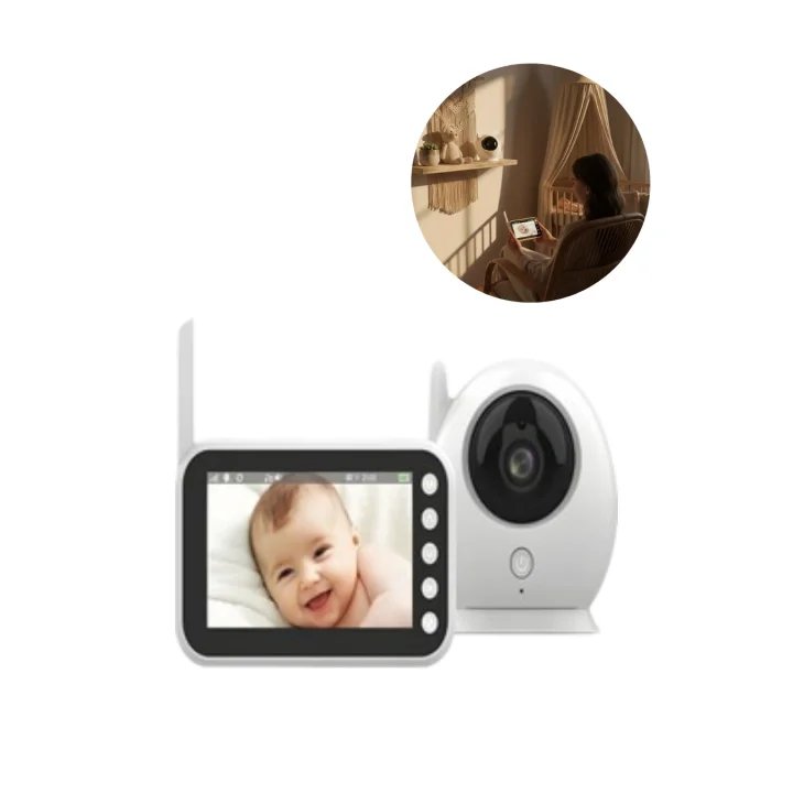 Mey İthalat® 4.5 İnç Ekranlı Gece Görüşlü Bebek Kamerası ve Monitörü