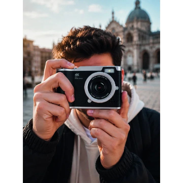 Mey İthalat® 48 MP Dijital Kamera 4K Video Çekim Özellikli Kompakt Tasarım