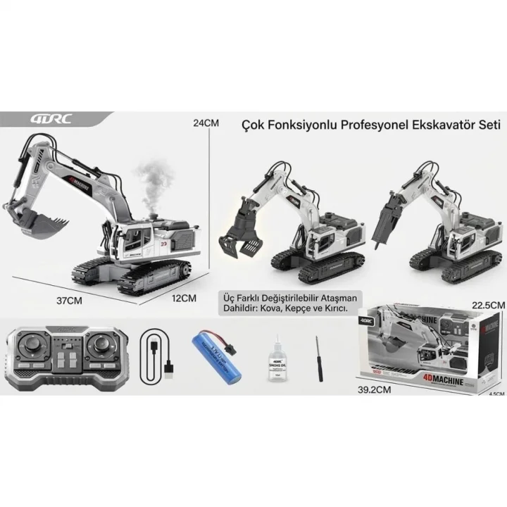 Mey İthalat® 4D-E3 METAL DEĞİŞEBİLEN 3 BAŞLIKLI DUMAN ATAN İŞ MAKİNASI