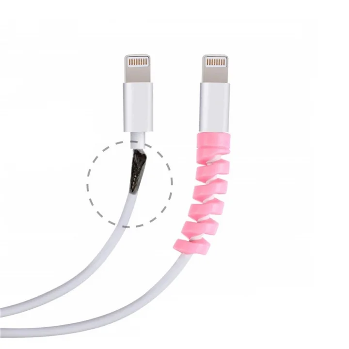 Mey İthalat®  4lü , Android Şaj Kablosu Koruyucu Silikon Spiral Yay Aparat