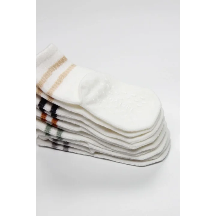 Mey İthalat®   5Li Penye Kaymaz Çember Soket Çorap 10122 Ekru