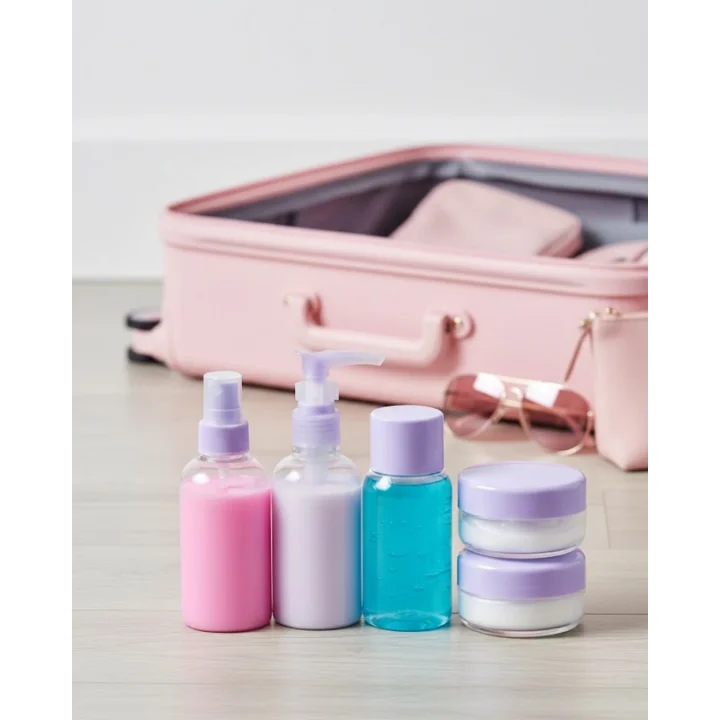 Mey İthalat® 5 Parça Şeffaf Seyahat Kozmetik Seti 30 ml