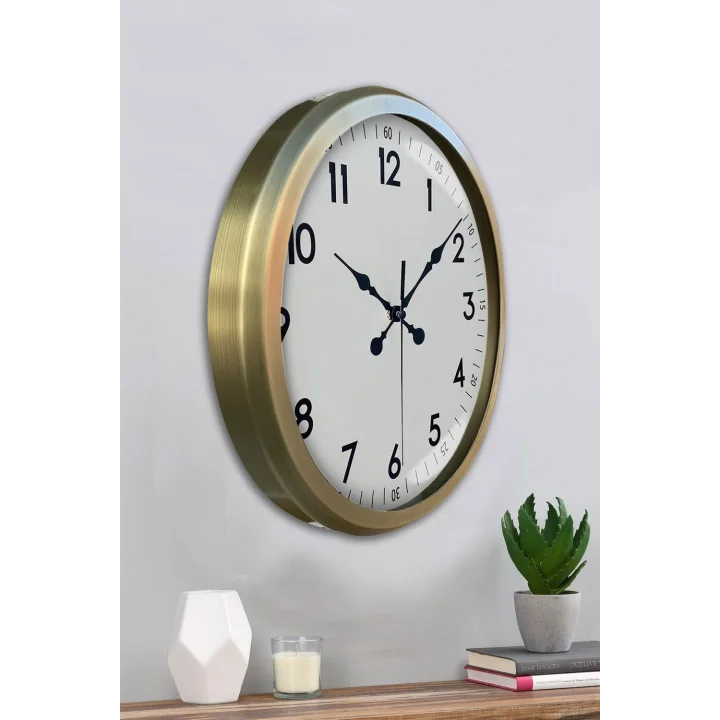 Mey İthalat® 52 cm Eskitme Metal Dekoratif Duvar Saati