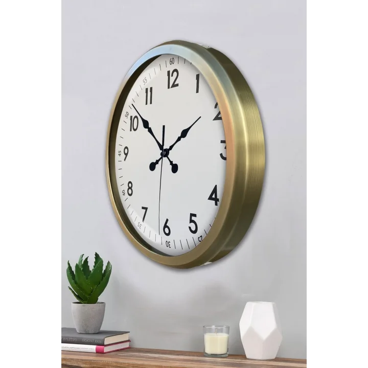 Mey İthalat® 52 cm Eskitme Metal Dekoratif Duvar Saati