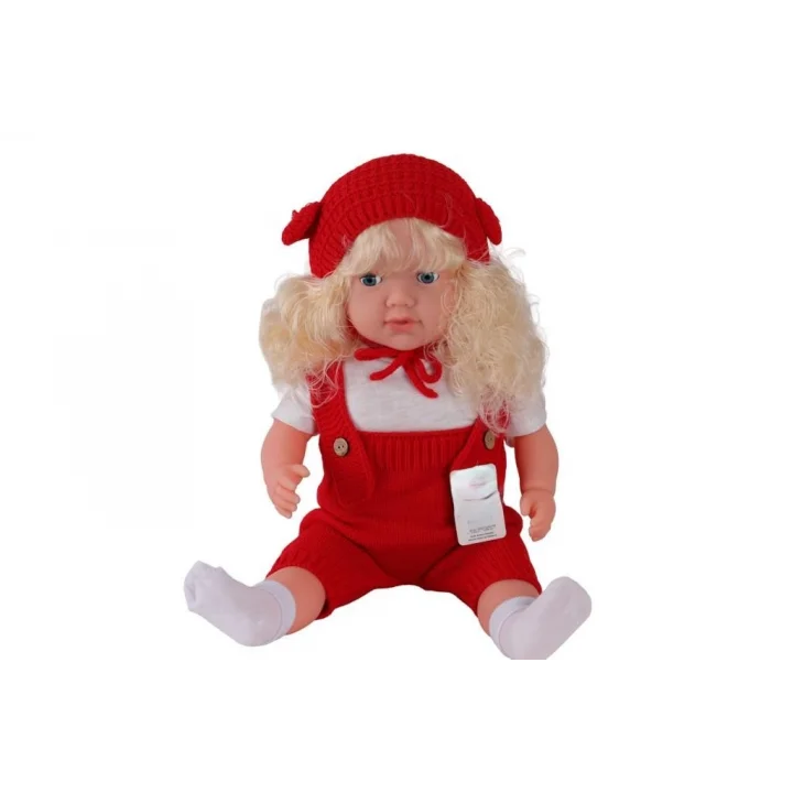 Mey İthalat® 5214 60 CM TRİKOLU TULUMLU SAÇLI BÜYÜK BEBEK