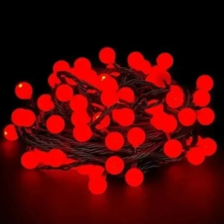 Mey İthalat® 5m 28 Led Kırmızı Işık Şeffaf Kablo Fişli Eklemeli