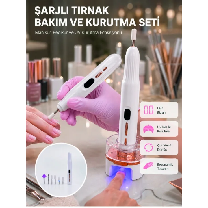 Mey İthalat® 6 Değiştirilebilir Başlık ile Çok Amaçlı Tırnak Bakım Seti