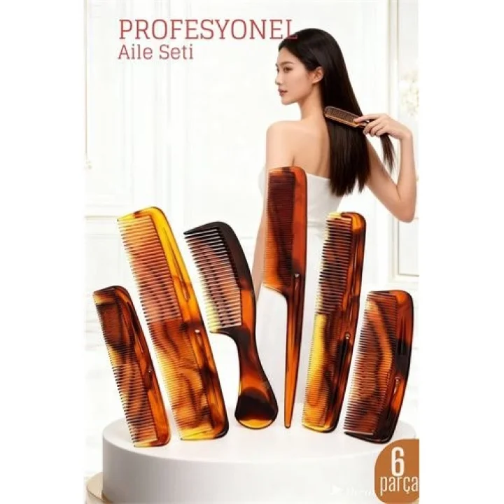 Mey İthalat® 6lı Aile Paketi Tarak Seti Shumei Design 716894