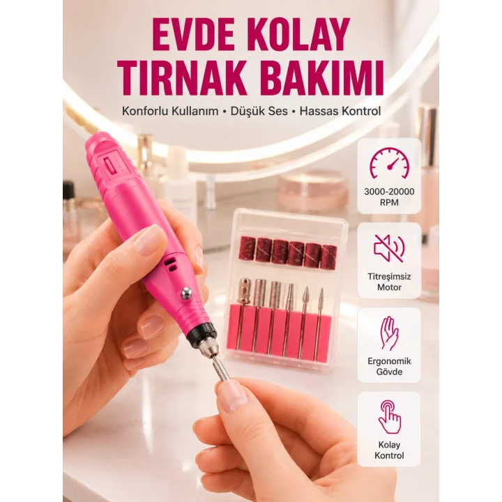 Mey İthalat® 6 Uçlu Elektrikli Manikür Pedikür Seti Yeni Nesil