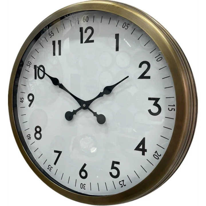 Mey İthalat® 60 cm Eskitme Metal Dekoratif Duvar Saati