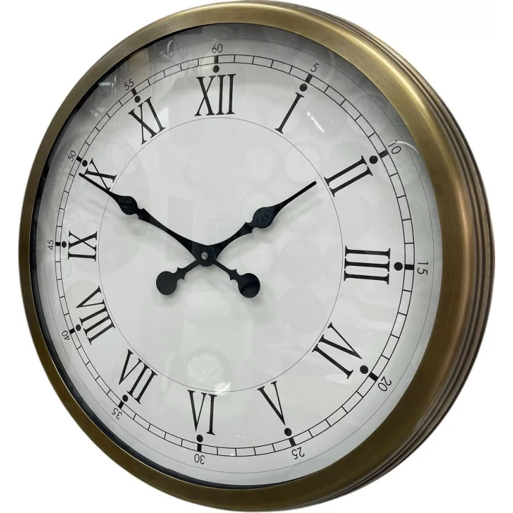 Mey İthalat® 60 cm Eskitme Metal Retro Duvar Saati