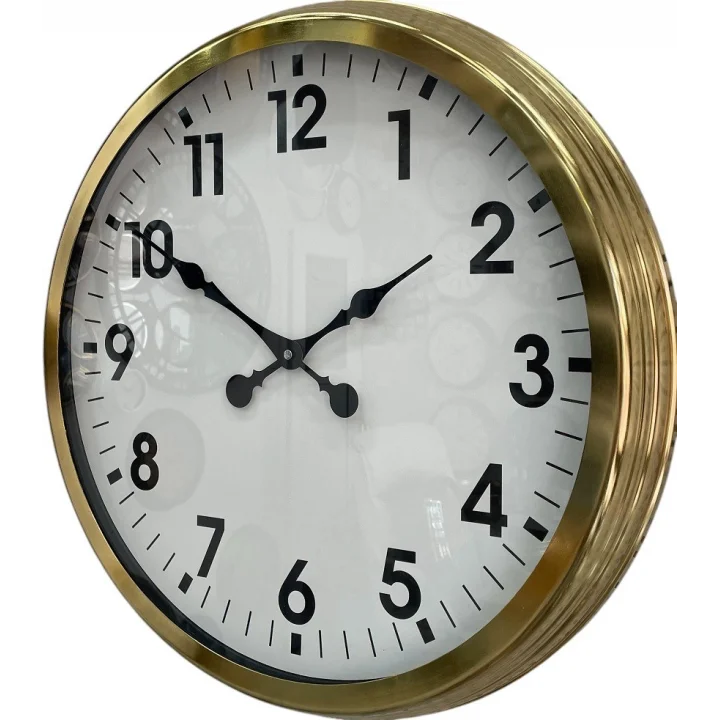 Mey İthalat® 60 Cm Gold Metal Dekoratif Duvar Saati