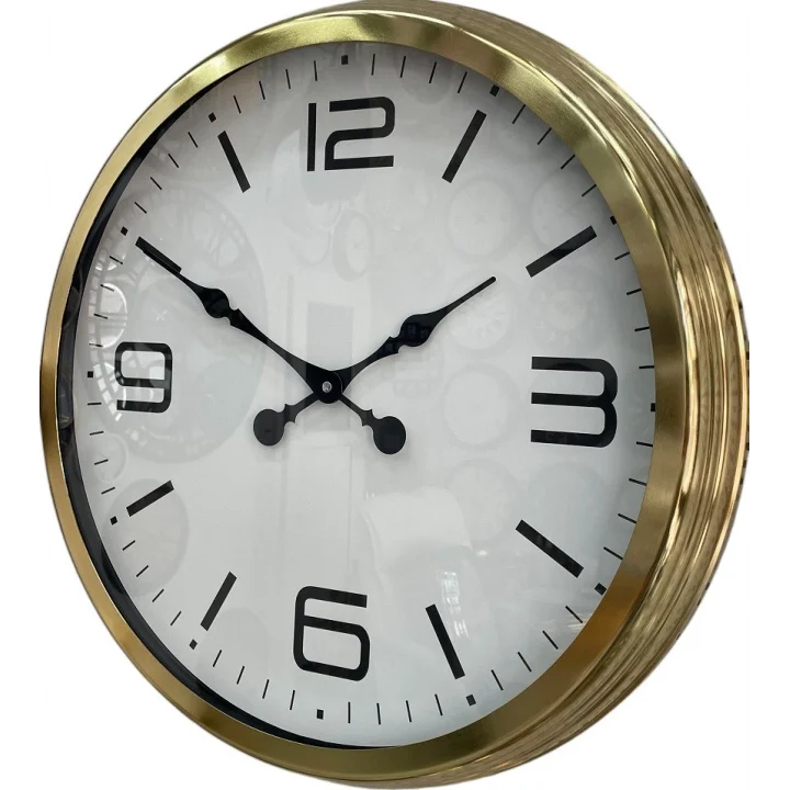 Mey İthalat® 60 cm Gold Metal Dekoratif Duvar Saati