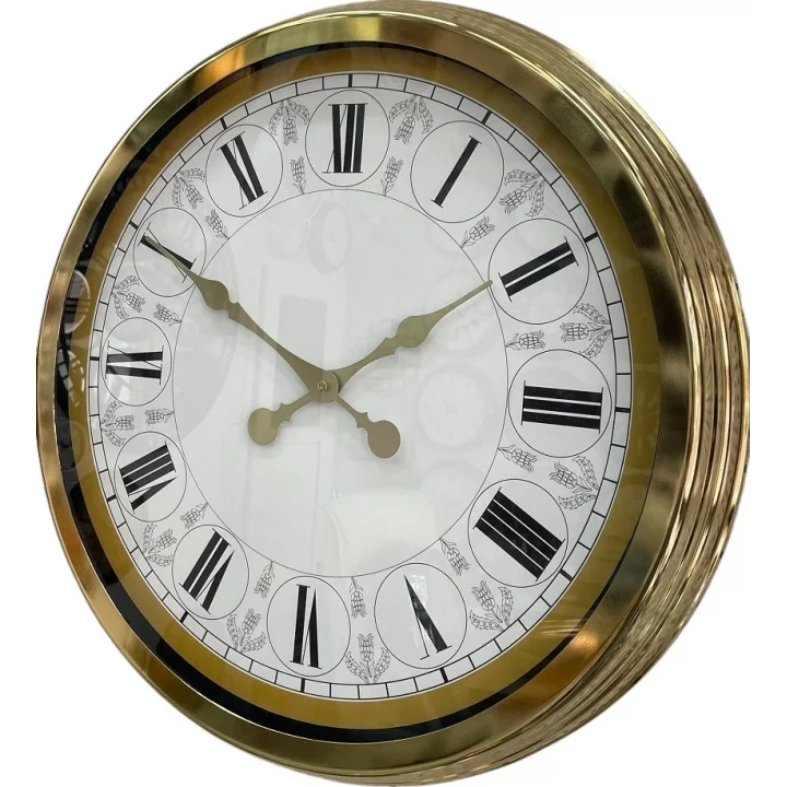 Mey İthalat® 60 cm Gold Metal Roma Rakamlı Duvar Saati