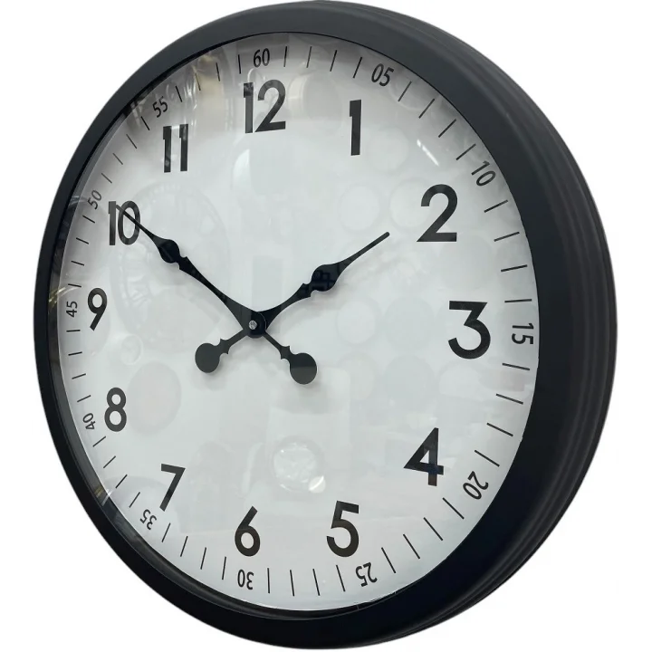 Mey İthalat® 60 cm Siyah Dekoratif Metal Duvar Saati