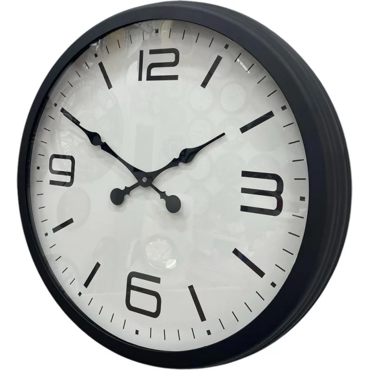 Mey İthalat® 60 cm Siyah Metal Dizayn Duvar Saati