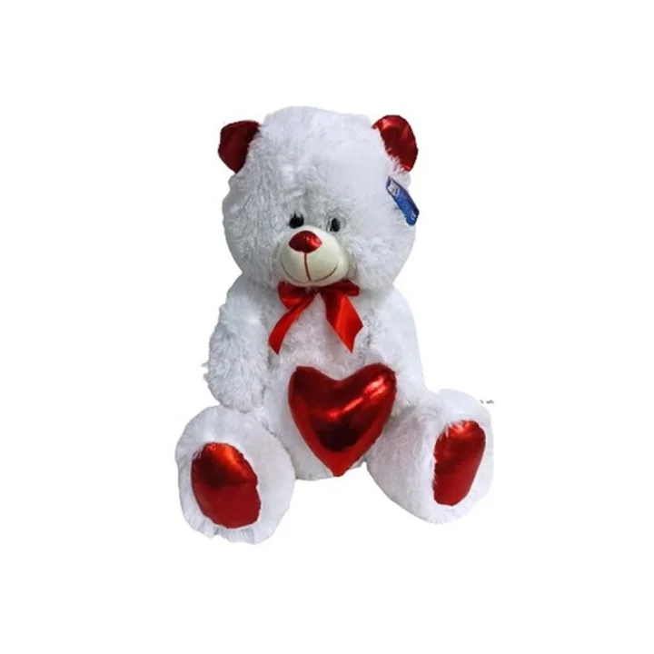 Mey İthalat® 62503 Peluş 50 cm Parlak Kalpli Ayı