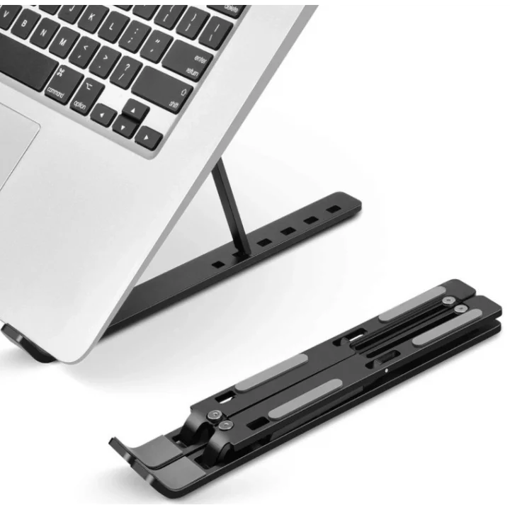 Mey İthalat® 7 Kademeli Ayarlı Katlanabilir Laptop Tablet Standı Siyah
