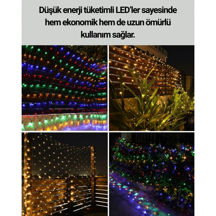 Mey İthalat® 8 Modlu LED Işık Zinciri İç Mekan Dekoratif Aydınlatma
