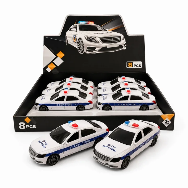 Mey İthalat® 8005A 8Lİ  SÜRTMELİ OYUNCAK POLİS ARABASI TR 1 ADET FİYATIDIR