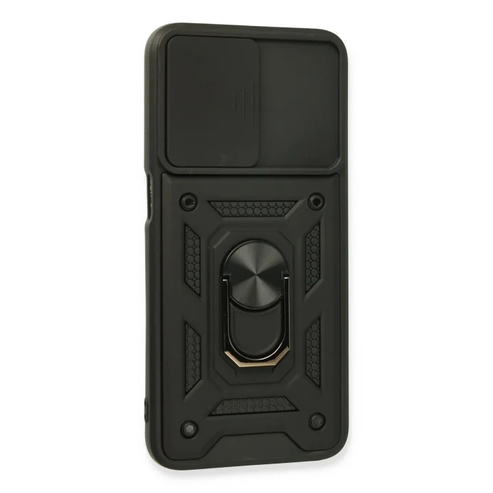 Mey İthalat®   A16 Kılıf Pars Lens Yüzüklü Silikon - Siyah