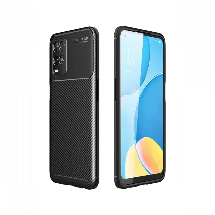 Mey İthalat®   A54 4G Kılıf Auto Focus Karbon Kapak - Siyah
