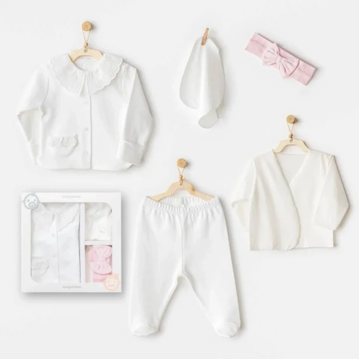 Mey İthalat®   AC25650 Cuddly Bunny Bear 5Li Hastane Çıkışı Ecru Pink