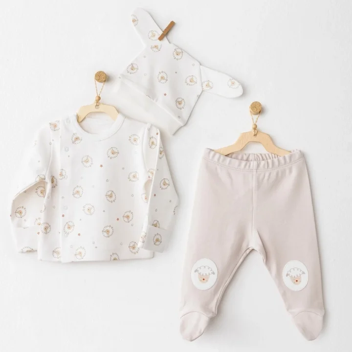 Mey İthalat® AC26158 3lü Takım Ekru