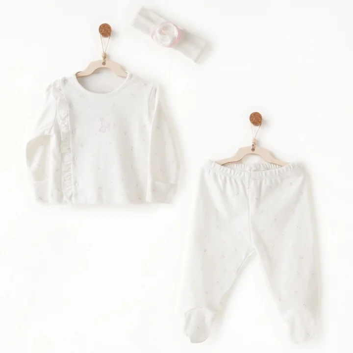 Mey İthalat® AC26509 Summer Time 3lü Takım Ekru