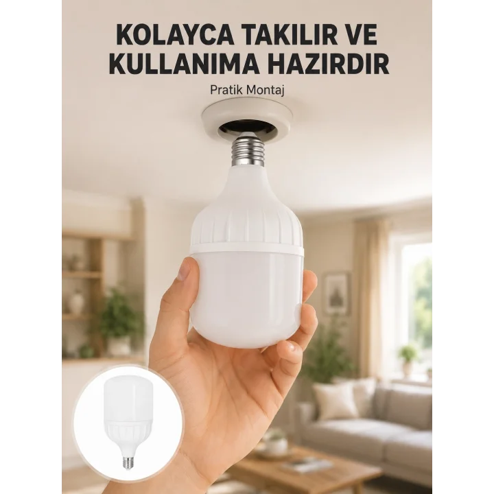 Mey İthalat® Acil Durumlara Uygun Şarjlı Torch LED Ampul 30 Watt Yeni Nesil