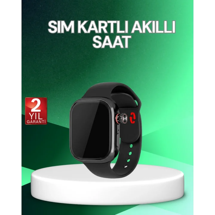 Mey İthalat® Adımsayar ve Nabız Ölçerli SIM Kartlı Akıllı Saat