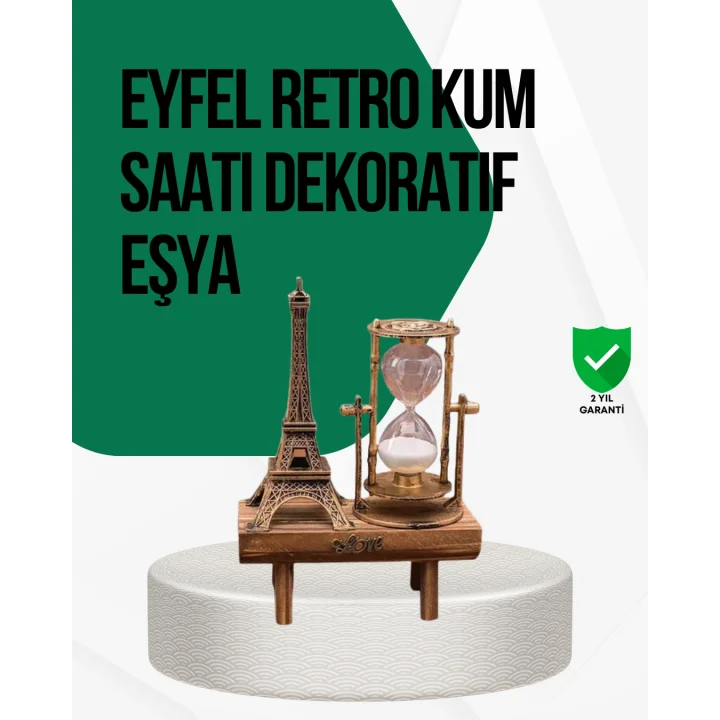 Mey İthalat® Ahşap Kum Saati – Vintage Tasarımlı Masa Dekoru