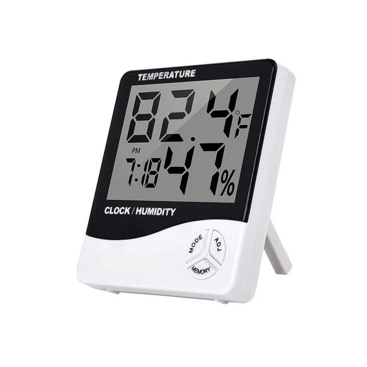 Mey İthalat® Akıllı Dijital Nem Sıcaklık Ölçer Termometre Masa Saati Fonksiyonel Ev Oda Ortam Dijital Sensörlü