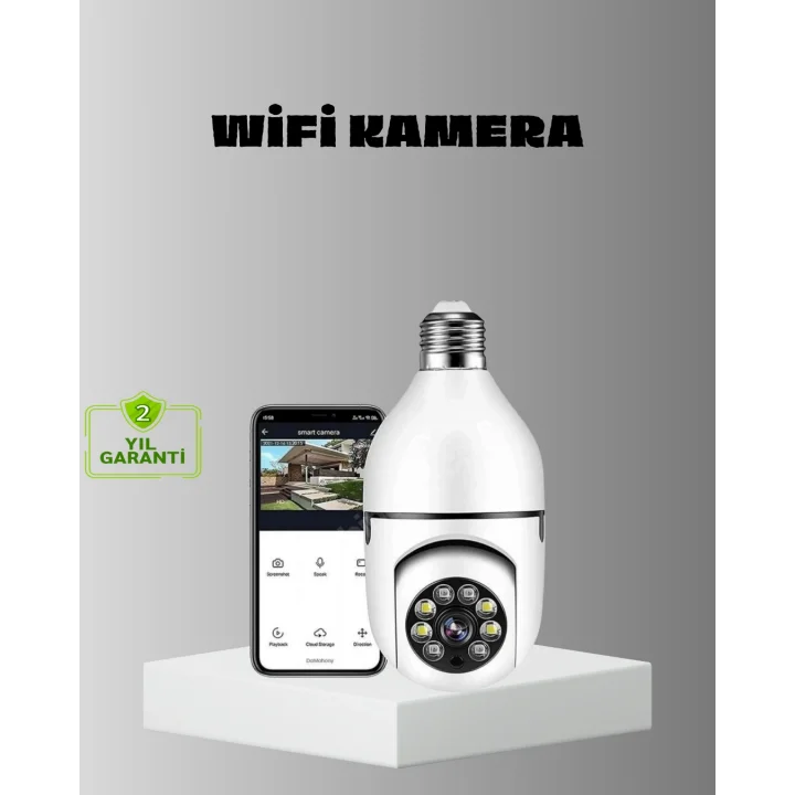 Mey İthalat® Akıllı Duy Kamera Gece Görüşlü ve Hareket Algılama Sensörlü