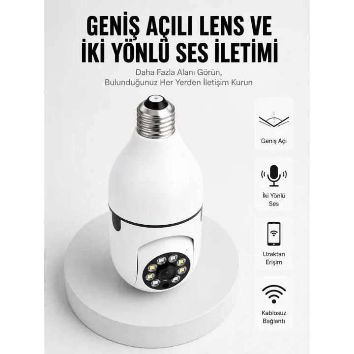 Mey İthalat® Akıllı Güvenlik Kamerası Full HD Görüntü ve Gece Görüş Özellikli Yeni Nesil
