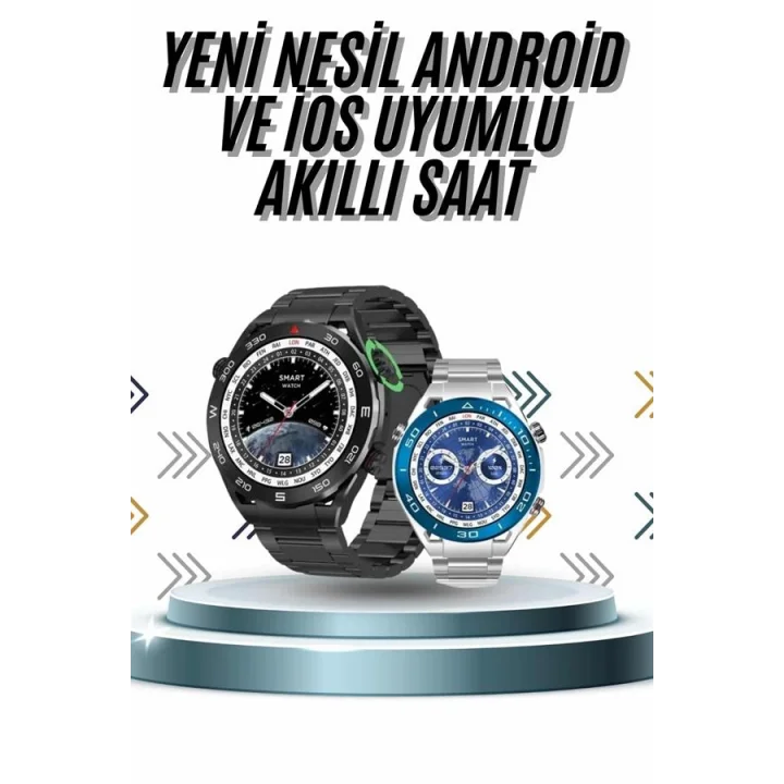 Mey İthalat® Akıllı Saat 1.62 İnç Ultimate Nabız Sensörlü Sesli Görüşme Yapabilen Yeni Nesil