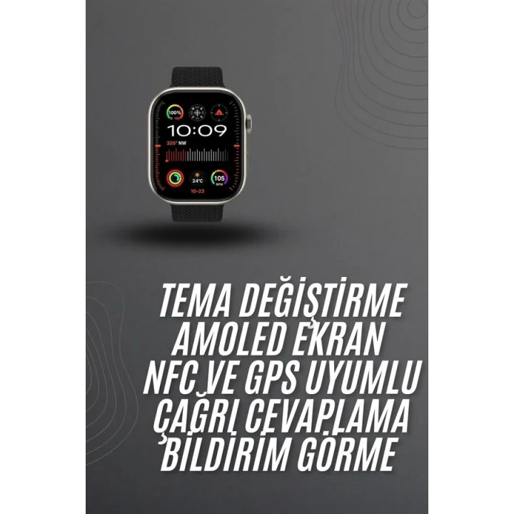 Mey İthalat® Akıllı saat 2.02 inch Nabız Ölçer Arama Konuşma Müzik Dinleme