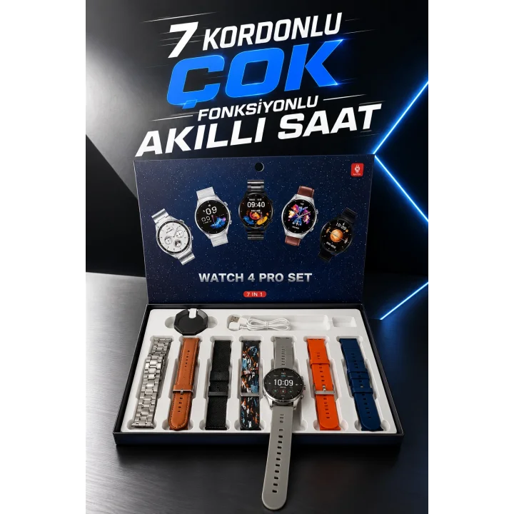Mey İthalat® Akıllı Saat 7 Kordonlu Yeni Nesil Arama Cevaplayan Çok Fonksiyonlu