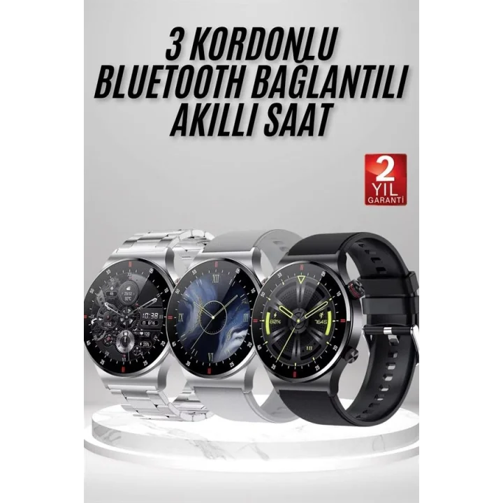 Mey İthalat® Akıllı Saat Amoled Ekran Bluetooth Bağlantılı Sesli Görüşme Nabız Ölçer