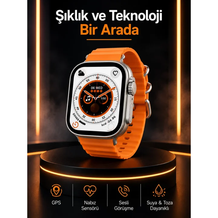 Mey İthalat® Akıllı Saat Android ve İOS Uyumlu 49 MM NFC Özelliği GPS Takibi Yeni Nesil