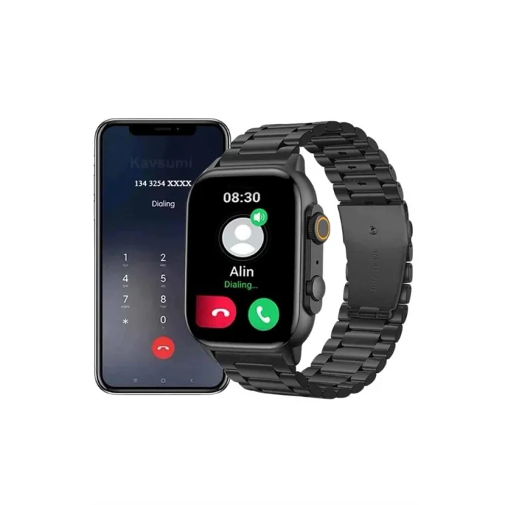 Mey İthalat® Akıllı Saat Arama Konuşma GPS ve NFC Özelliği 3 Kordonlu Amoled Ekran